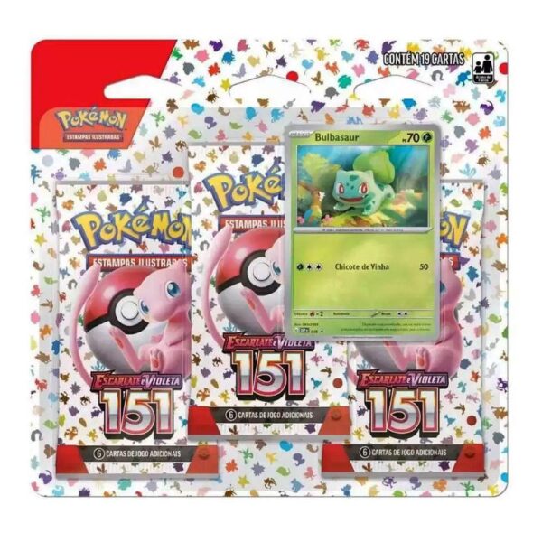 (PT-BR) Blister Triplo Escarlate e Violeta 3.5 - 151 - Bulbasaur